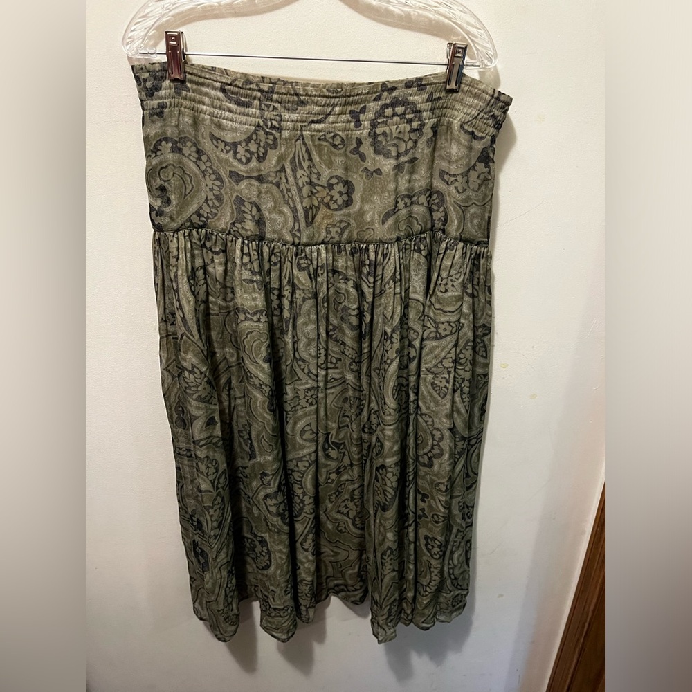 Escada maxi skirt paisley vintage 80s sz 38‎ waist 18”